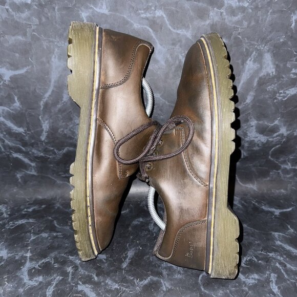 Dr. Martens Brown Kent Leather Lace Up Casual Work Oxford 3 Eye Doc Mens Size 10 - Picture 4 of 8